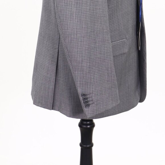 Pronto Moda 43L Gray Check 2-Button Sport Coat Blazer Jacket P062 - Picture 8 of 11